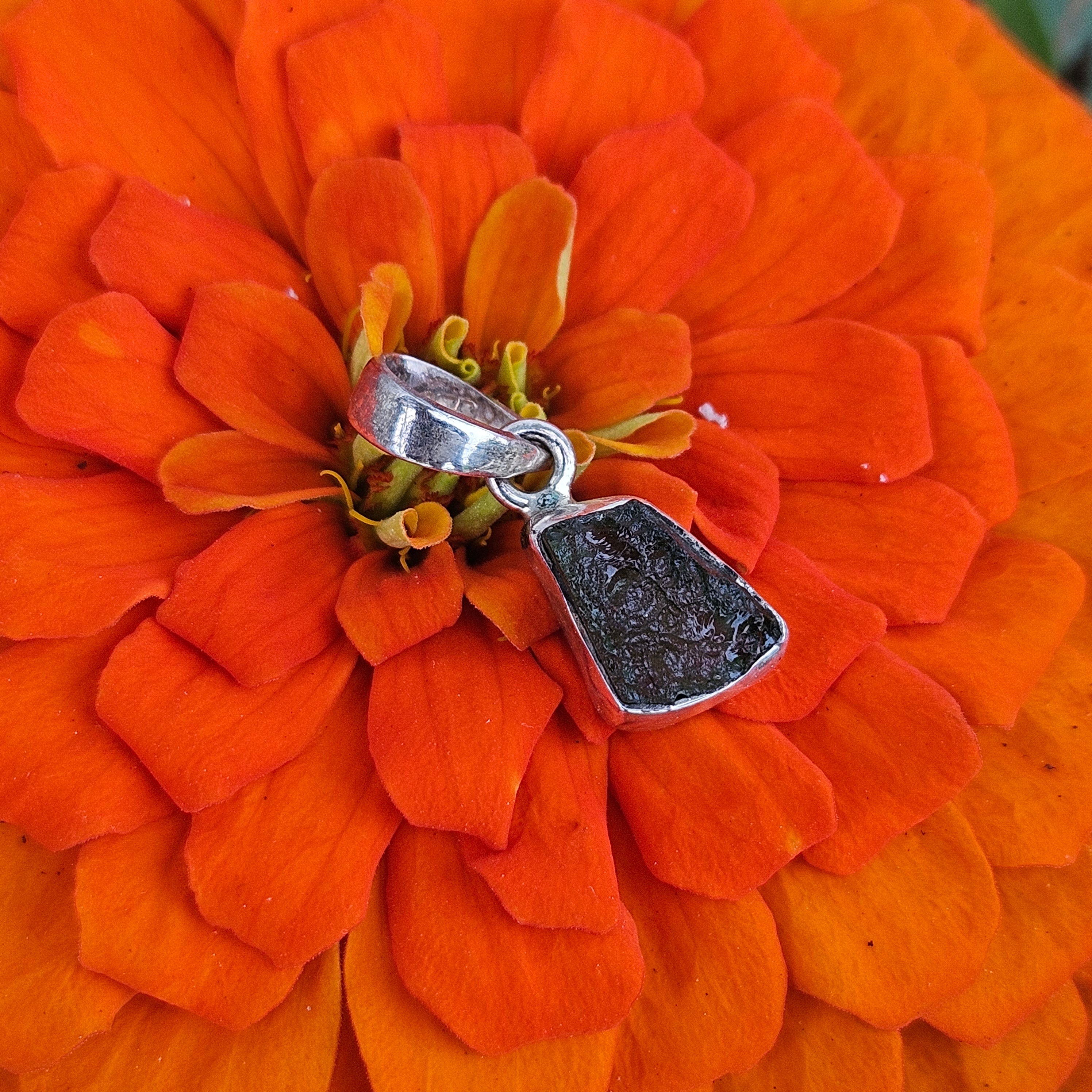 Sterling Silver Moldavite Pendant