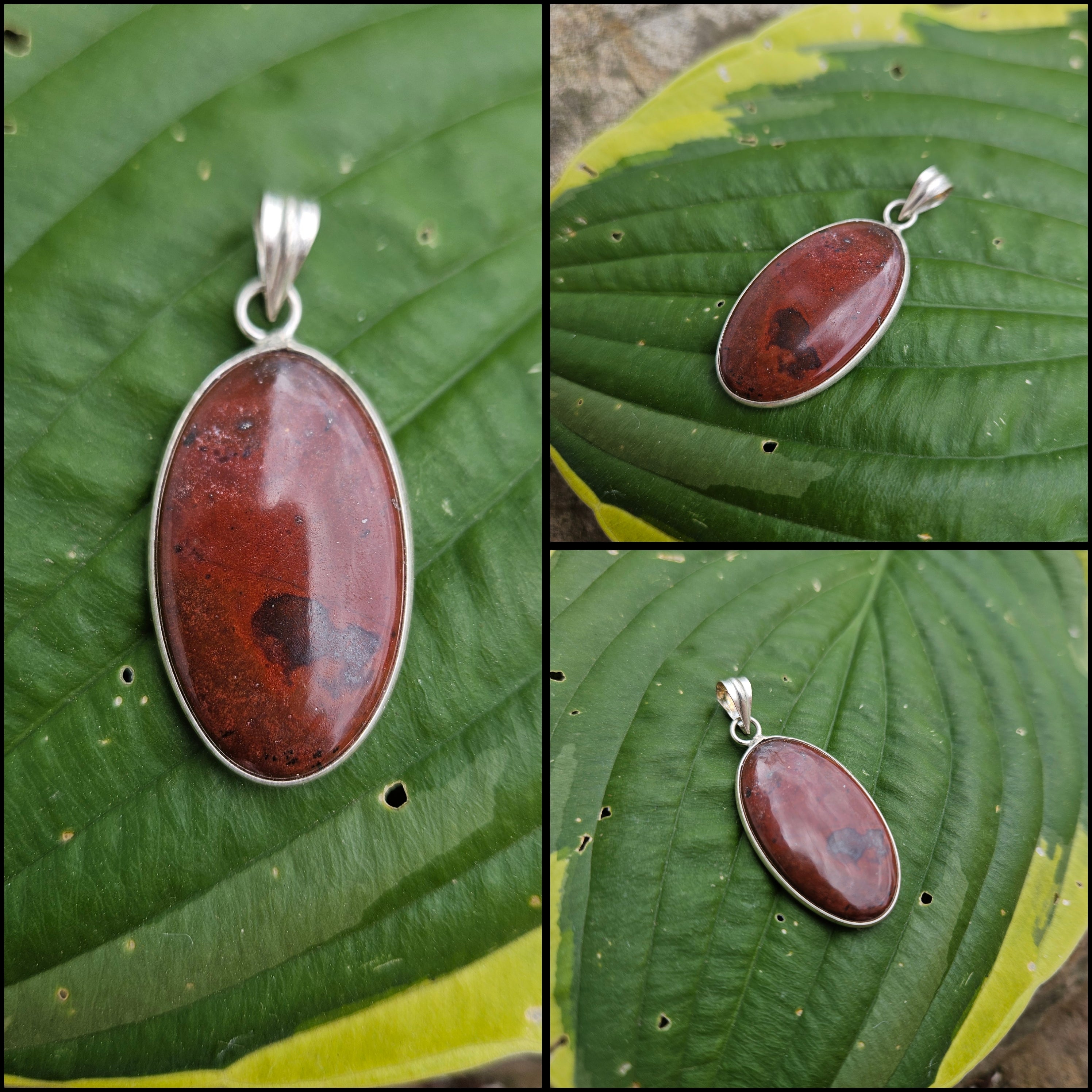 Sterling Red Jasper Pendant