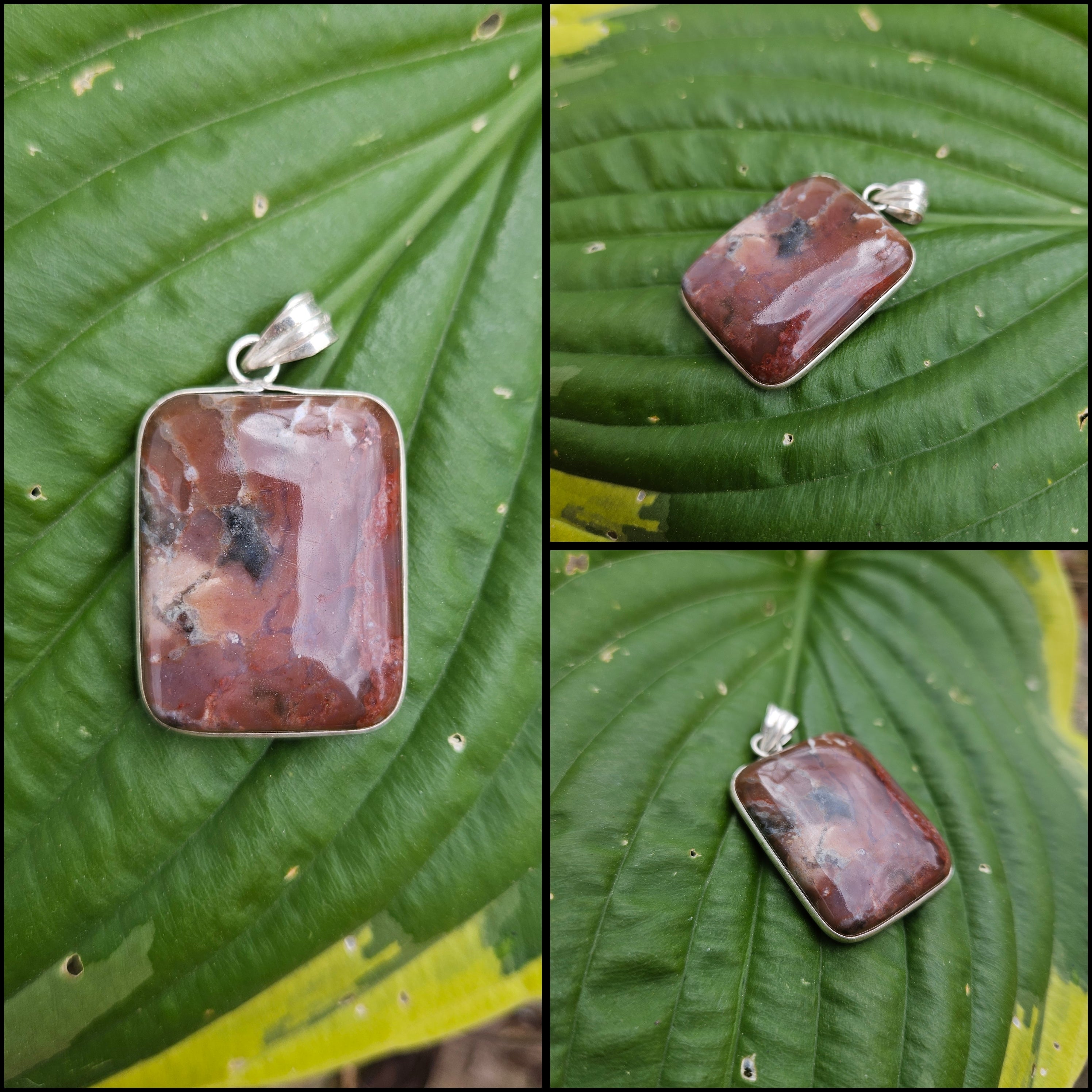 Sterling Silver Red Jasper Pendant