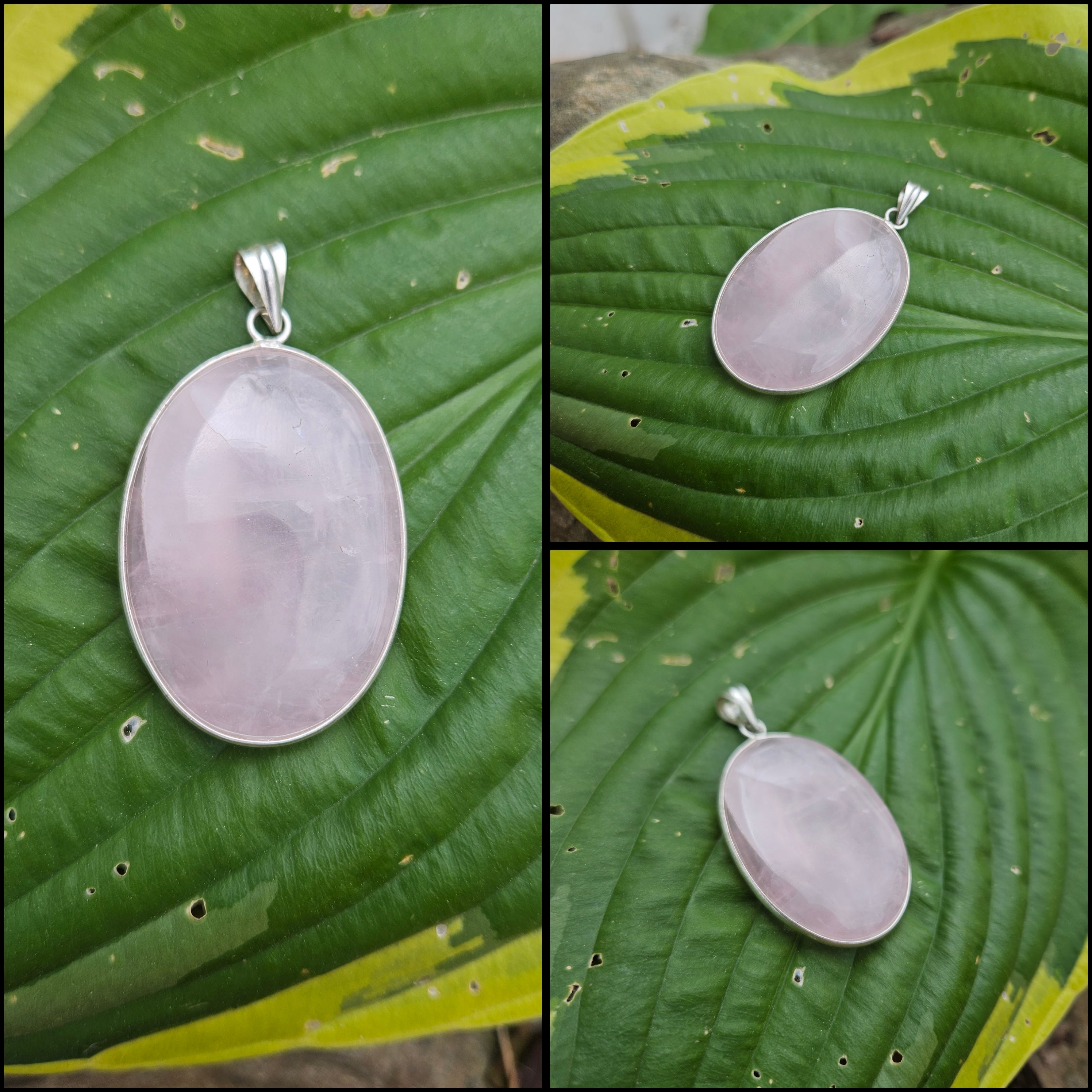 Sterling Silver Rose Quartz Pendant