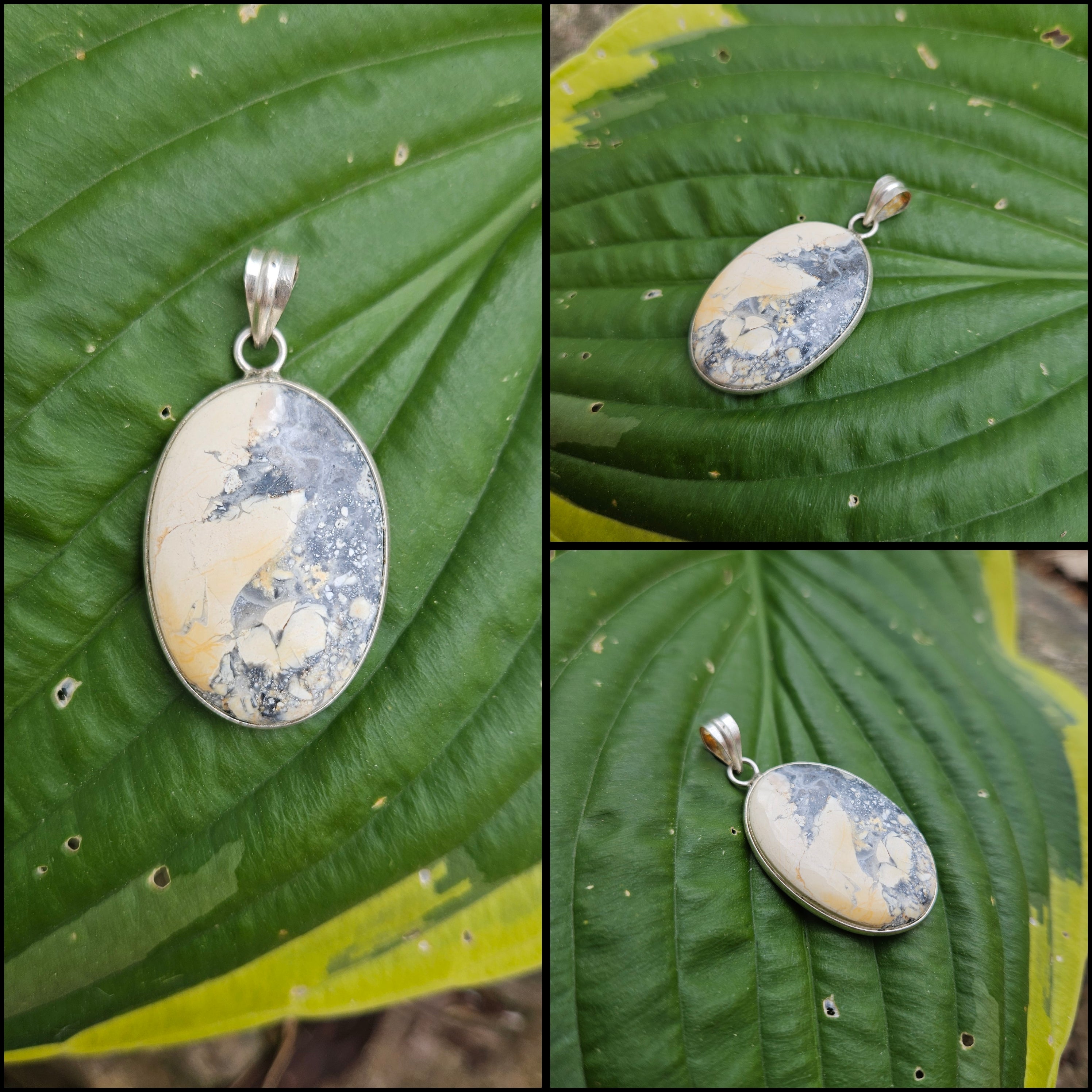 Sterling silver Brecciated Jasper Pendant