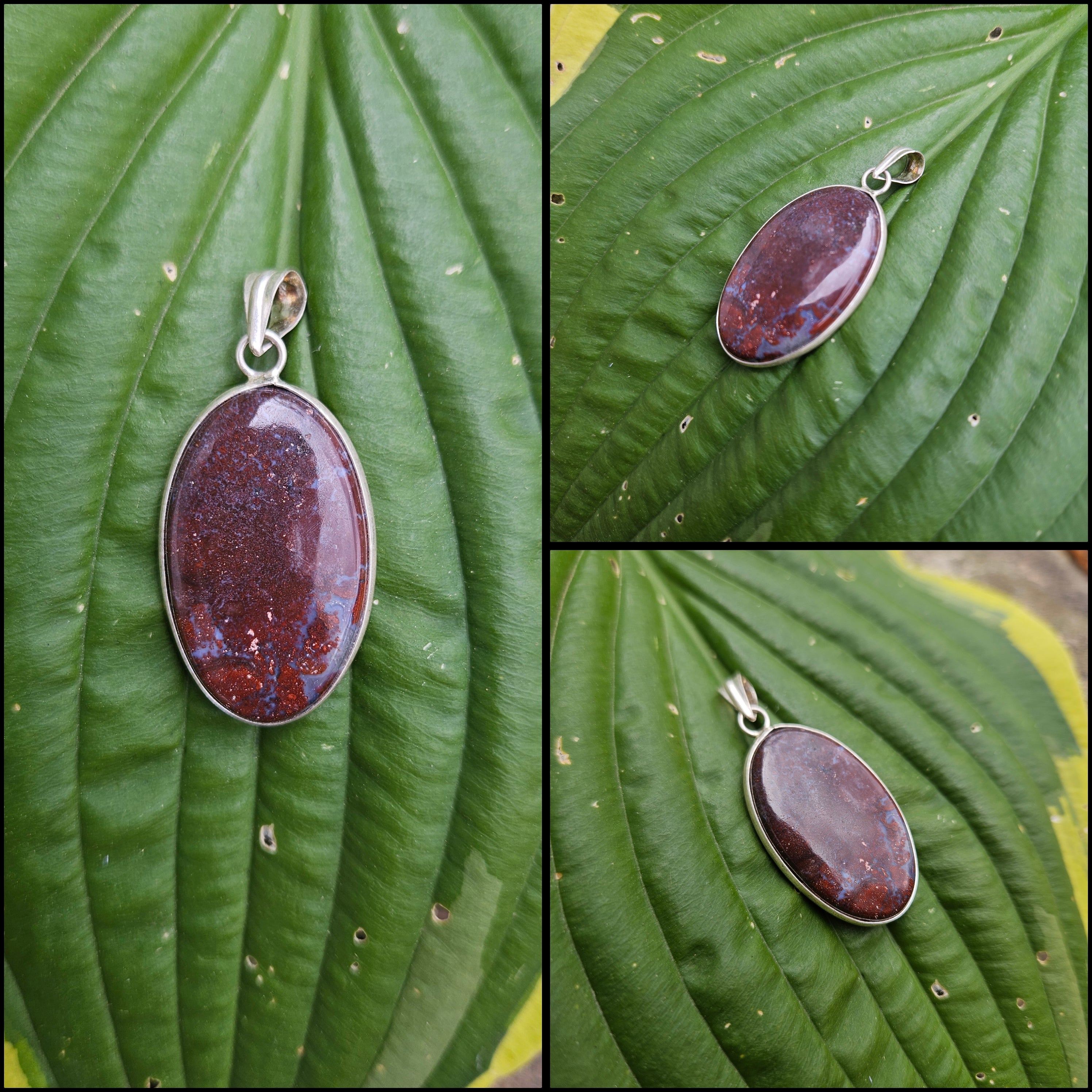 Sterling Silver Red Jasper Pendant