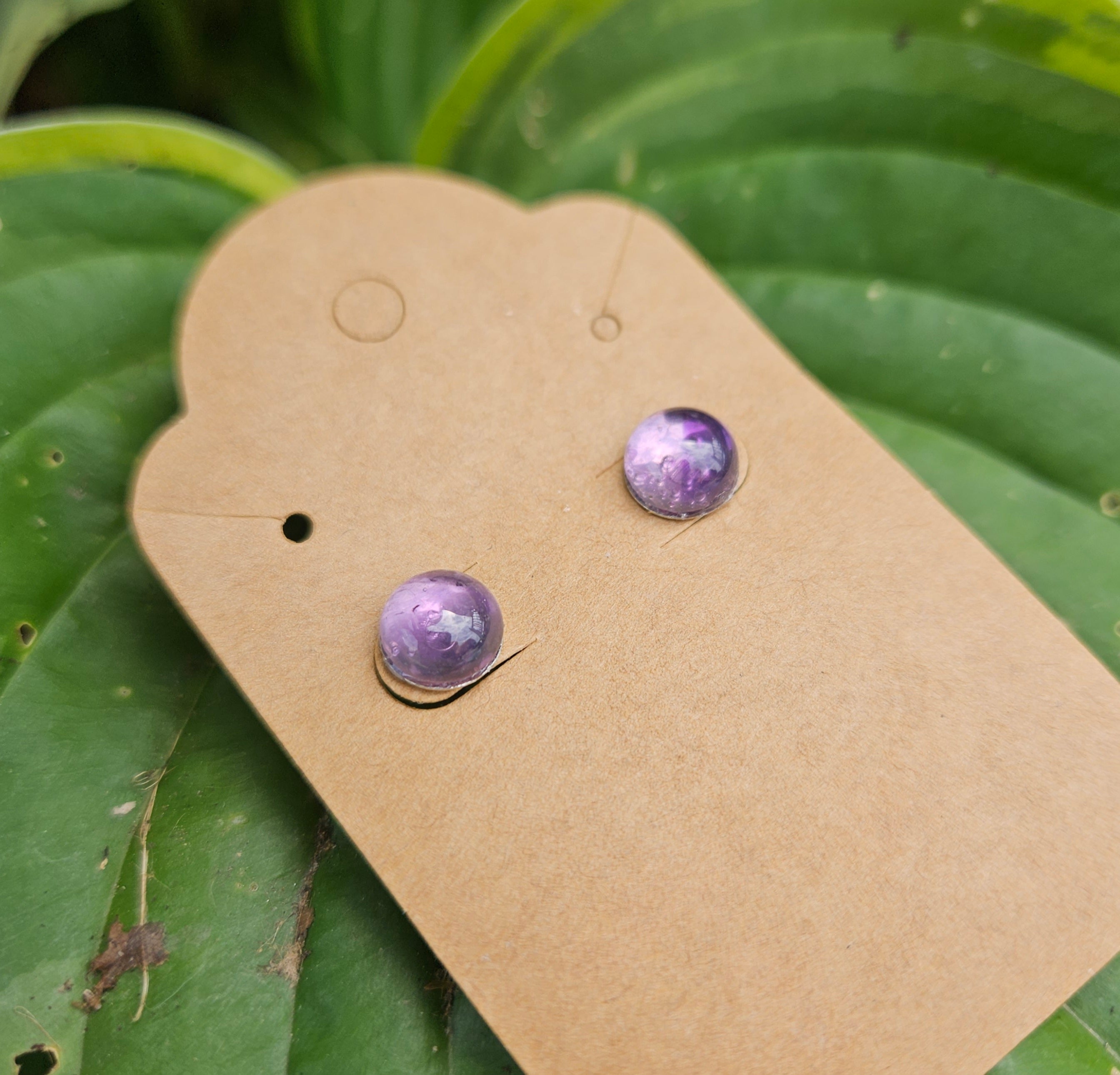 African Amethyst studs