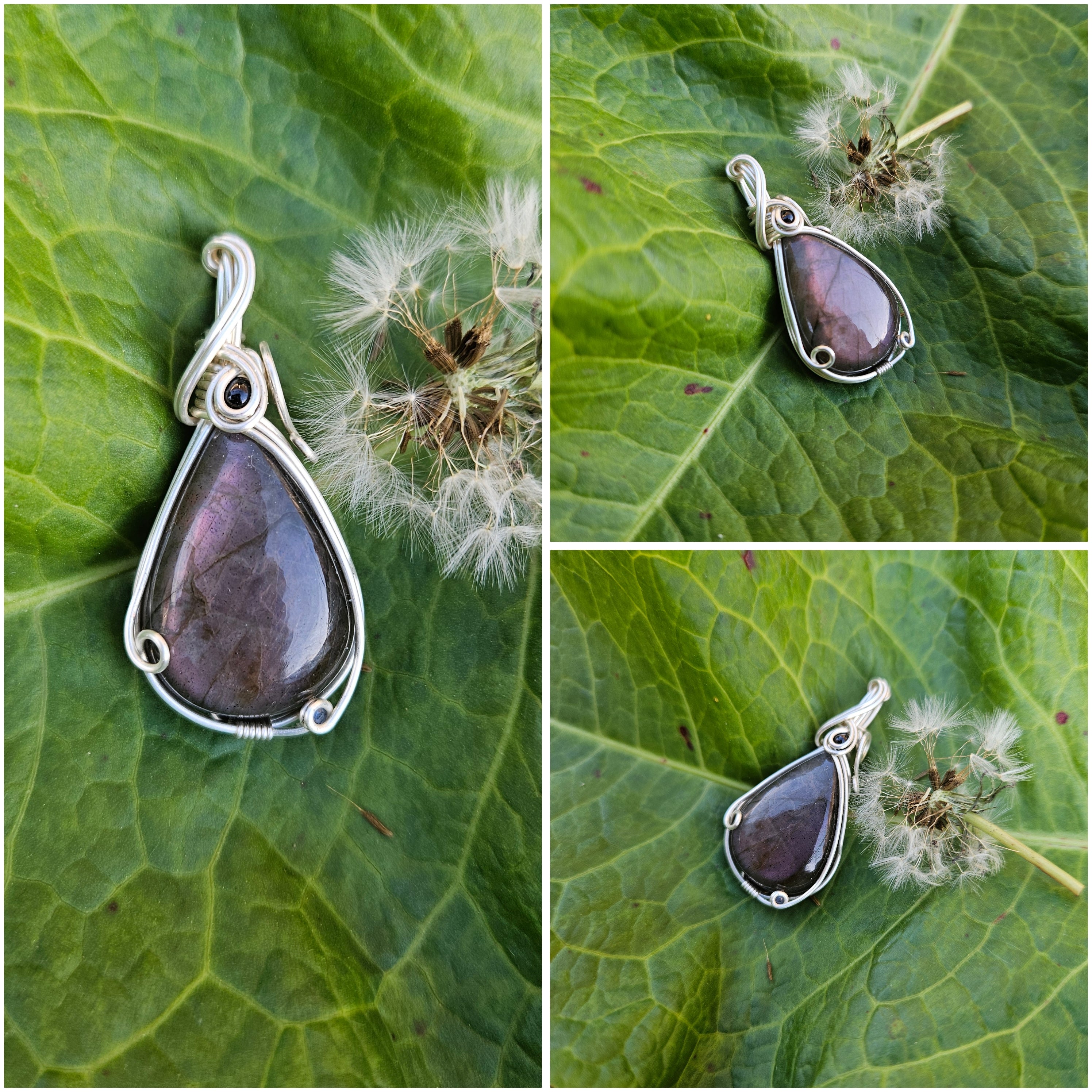 Labradorite/Sapphire/Onyx Pendant