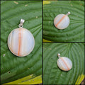 Sterling Silver Banded Onyx Pendant